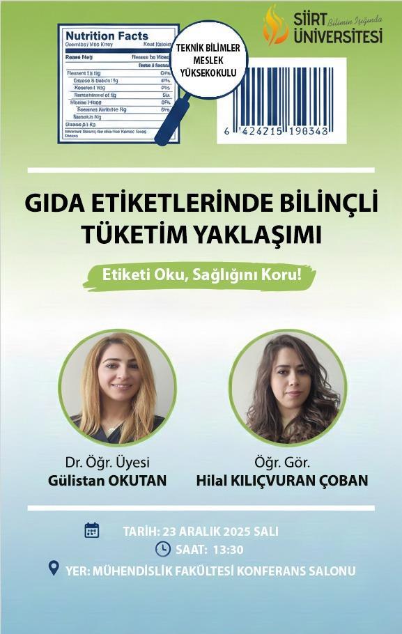 Tüketiciler İçin Etiket Kontrolü ve Bilinçli Gıda Seçimi Söyleşisi Gerçekleştirildi
