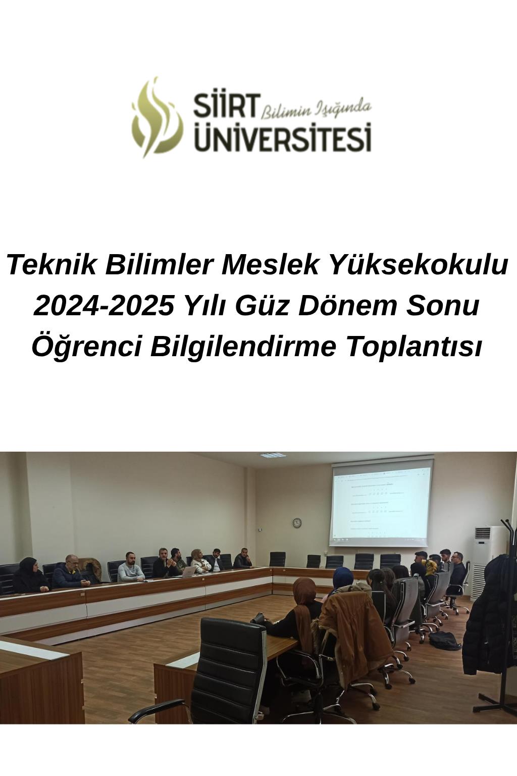 2024-2025 Yılı Güz  Dönem Sonu Öğrenci Bilgilendirme Toplantısı 